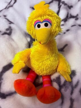 2010 Big Bird/Sesame Street “Softies” 10” ShaggyYellow Plush Toy by Hasbro